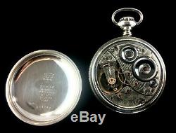 Elgin 19J 16s BW Raymond Railroad Pocket Rarer Black Dial watch Near Mint