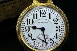 Elinvar Hamilton Railroad 992E Pocket Watch 21 Jewels Original Box