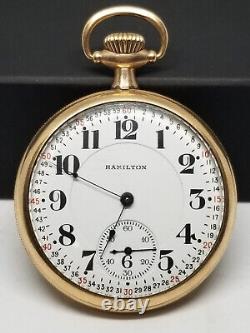 FAPW382 1920 G. F. Hamilton Pocket Watch, Grade 992, Size 16s, 21 Jewels, Works