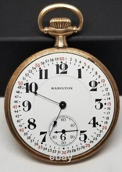 FAPW382 1920 G. F. Hamilton Pocket Watch, Grade 992, Size 16s, 21 Jewels, Works