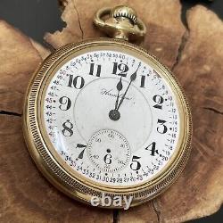 FOR PARTS/TO FIX 1915 Hamilton railroad pocket watch 992 running 21 jewels 16s