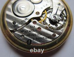 Fine Antique 10 K. Gold Filled Hamilton Pocket Watch, Estate Sale