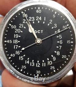 G. C. T. Hamilton U. S. Military 4992B Open Face Mens 22 Jewels Pocket Watch