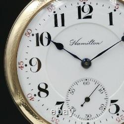 Gold 1910 Hamilton 21 Jewel RAILROAD Grade 992 Pocket Watch Large 16s Antique