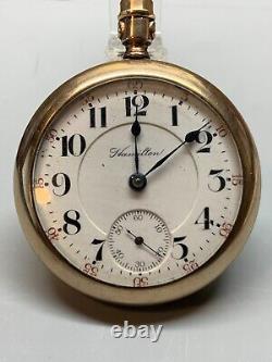 Gold Antique 1911 HAMILTON 940 21 Jewels pocket watch size 18s parts or repair