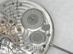 Gorgeous Hamilton 21j High Grade 921 Nickel 10s Pocket Watch Movement, Running