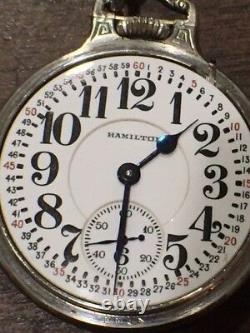 HAMILTION 992 21J 1926 Railroad Pocket Watch 14k GF Wadsworth 4 COIN WATCH FOB