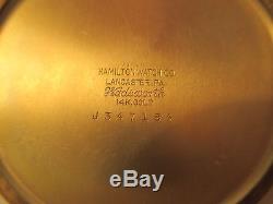 HAMILTON 14KT GOLD OPEN FACE POCKET WATCH 917 x42439