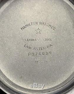 HAMILTON 21j GRADE 992B CASE MODEL 15 all Stainless Steel with BOX Circa 1948