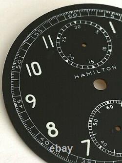 HAMILTON MODEL 23 WWII Military Chronograph Black Dial C 1942