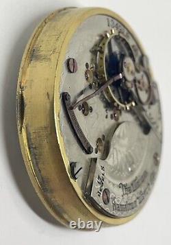 HAMILTON POCKET WATCH MOVEMENT 17 Jewels 1901 18s Runs