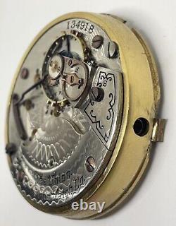 HAMILTON POCKET WATCH MOVEMENT 17 Jewels 1901 18s Runs