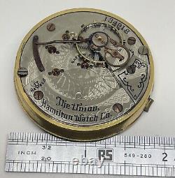 HAMILTON POCKET WATCH MOVEMENT 17 Jewels 1901 18s Runs