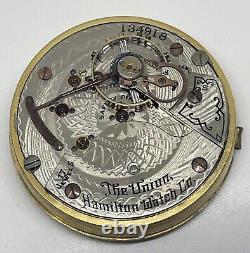 HAMILTON POCKET WATCH MOVEMENT 17 Jewels 1901 18s Runs