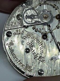 HAMILTON POCKET WATCH MOVEMENT Lancaster PA USA 1903 18s 21 Jewels Runs