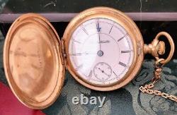 HAMILTON Pocket Watch 927 White Roman # Dial Manual 14K Gold Filled 17 Jewels