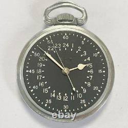 HAMILTON Pocket Watch G. C. T 4992B 22J Military Manual Winding