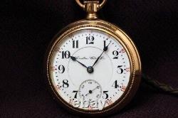HAMILTON antique pocket watch mechanical 1904 retro vintage GF open face