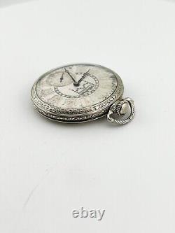 HAMILTON vintage mens silver hand winding pocket watch RARE