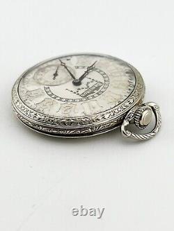 HAMILTON vintage mens silver hand winding pocket watch RARE