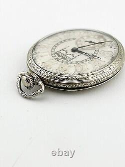 HAMILTON vintage mens silver hand winding pocket watch RARE