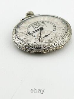 HAMILTON vintage mens silver hand winding pocket watch RARE