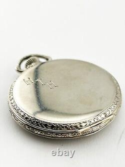 HAMILTON vintage mens silver hand winding pocket watch RARE