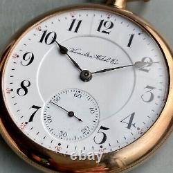 HAMILTON vintage pocket watch 1911 open face manual working well from Japan
