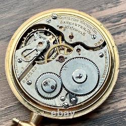 HAMILTON vintage pocket watch 1911 open face manual working well from Japan