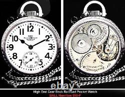 HIGH End 21 Jewels Display Back Railroad Pocket Watch BALL 999-P Hamilton