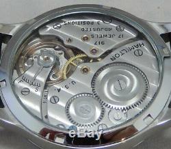 Hamilton 10s 1946 Pocket Watch Marriage Conversion 44mm cal 917 SS Wrist Watch