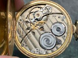 Hamilton 12S 17J 14 Kt Solid Gold Masonic Case Model 912 Pocket Watch Running