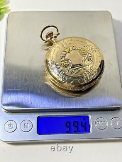 Hamilton 14K Solid Gold Pocket Watch 99.4 Grams Tri Color Gold 17 Jewels Buck ML