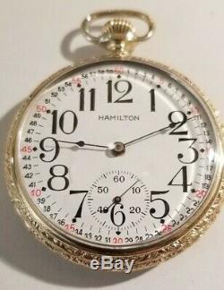 Hamilton 16S 17 jewels adj. (1922) grade 974 Montgomery Dial 14K. Gold Filled