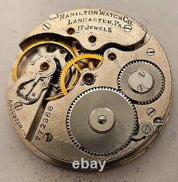 Hamilton 16s 17j Hunter Pocket Watch Movement for Parts/Repair