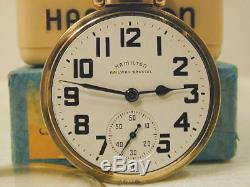 Hamilton 16s 21J Railway Special & Original Box 992B RR Pocket Watch