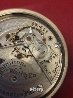 Hamilton 17 Jewel Railroad Antique Pocket Watches With Strap Working Running EUC
