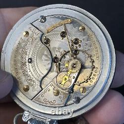 Hamilton 17 jewel pocket watch 926 parts or repair Defiance Silver TraIn Case