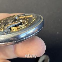 Hamilton 17 jewel pocket watch 926 parts or repair Defiance Silver TraIn Case
