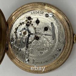 Hamilton 17J Model 925 Pocket Watch Double Row Beading Flower Engraving