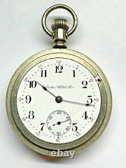 Hamilton 18 Size Grade 924 17 Jewel Open Face Pocket Watch 469147. Runs well