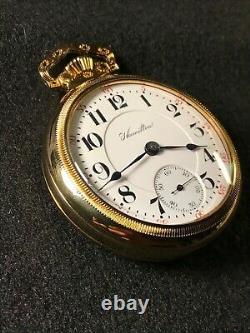 Hamilton 18 size Gr. 940 pocket watch, New Salesmans Display case, 21j, Runs