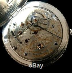 Hamilton 18S 23J 946 Railroad Pocket watch Fancy Silver Hinged Case Extra Fine