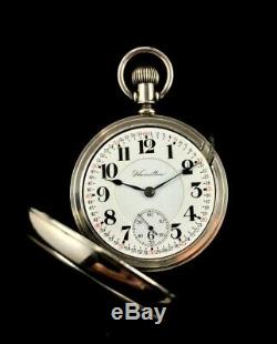 Hamilton 18s 17J 948 Railroad Pocket watch Coin Silver hinged Case Extra Fine