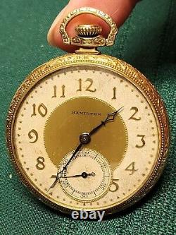 Hamilton 19 Jewel Gold Filled Pocket Watch Grade 902