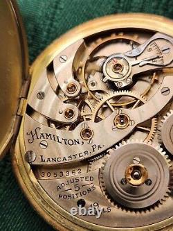 Hamilton 19 Jewel Gold Filled Pocket Watch Grade 902