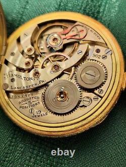 Hamilton 19 Jewel Gold Filled Pocket Watch Grade 902