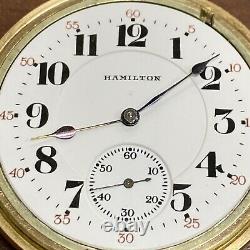Hamilton 1918 Double Roller Railroad Pocket Watch 21J Openface 992 RARE 1295258