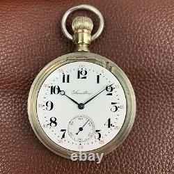Hamilton 1922 Size 16S Grade 974 17J Model 2 Flip Out Case Pocket Watch Serviced