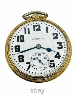 Hamilton 1946 992 Model 2 21j 16s 10k Gold Fill Open Face Pocket Watch